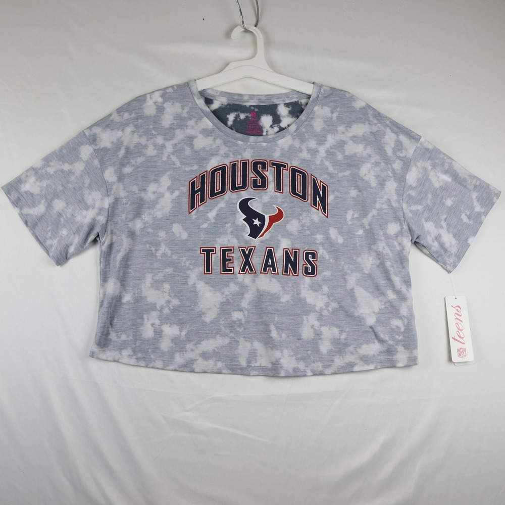 Houston Texans‎ Shirt Juniors Large NFL Football Crop Tee Women Tie Dye Style